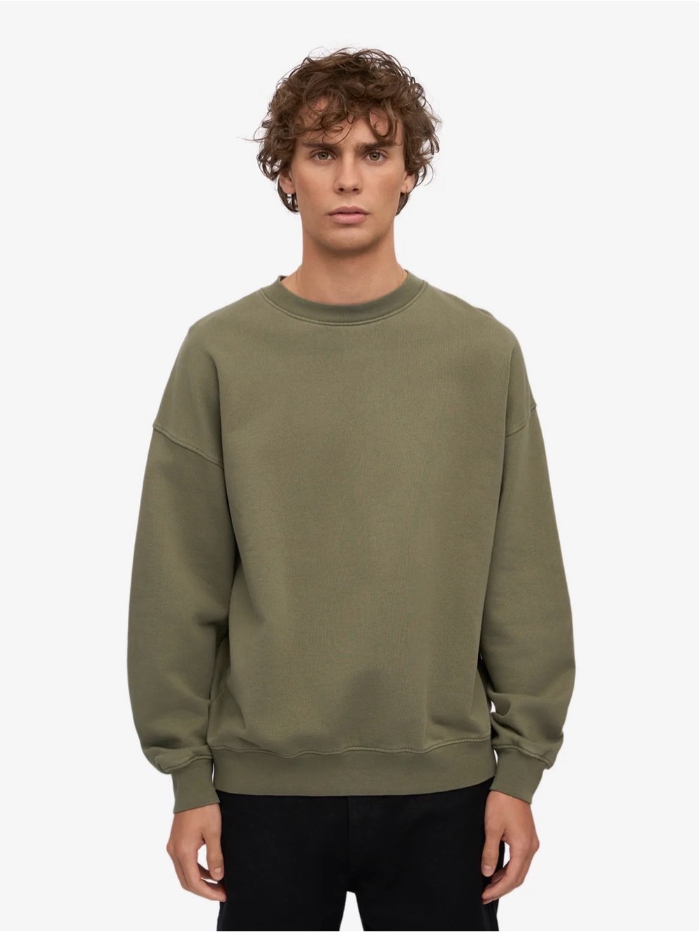 NEW 100% Cotton Oversized Crew from Colorful Standard in Dusty Olive, size L
